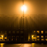 ore dock night fog